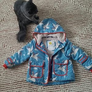 Mini Boden 3-4 unicorn coat with lining